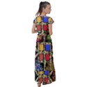 Acrylic abstract art design  Flutter Sleeve Maxi Dress View2