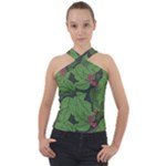 Seamless-pattern-with-hand-drawn-guelder-rose-branches Cross Neck Velour Top