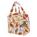 Seamless Pattern With Kittens White Background Boxy Hand Bag View2