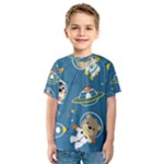 Seamless-pattern-funny-astronaut-outer-space-transportation Kids  Sport Mesh Tee