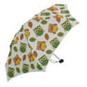 Background-with-owls-leaves-pattern Mini Folding Umbrellas View2
