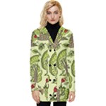 Seamless-pattern-with-trees-owls Button Up Hooded Coat 
