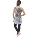 3d Typography World Map Cap Sleeve High Low Top View2