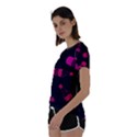 Wine Bottles Background Graphic Short Sleeve Open Back Tee View2