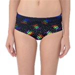 Rainbows Pixel Pattern Mid-Waist Bikini Bottoms
