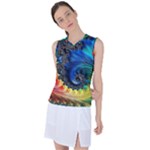 Colorful Digital Art Fractal Design Women s Sleeveless Sports Top