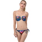 Minimalist Abstract Shaping Abstract Digital Art Minimalism Twist Bandeau Bikini Set