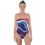 Wave Of Abstract Colors Tie Back One Piece Swimsuit