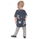 Space Background Illustration With Stars And Rocket Seamless Vector Pattern Kids  Raglan Tee View2