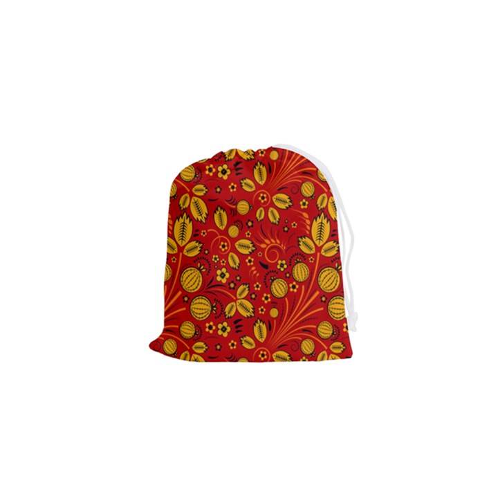 Seamless Pattern Slavic Folk Style Drawstring Pouch (XS)