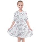 Cute Pattern With Easter Bunny Egg Kids  All Frills Chiffon Dress