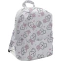 Cute Pattern With Easter Bunny Egg Zip Up Backpack View2