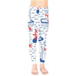 Nautical Cats Seamless Pattern Kids  Leggings