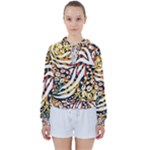 Abstract Geometric Seamless Pattern With Animal Print Women s Tie Up Sweat