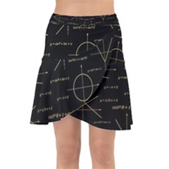 Abstract-math Pattern Wrap Front Skirt