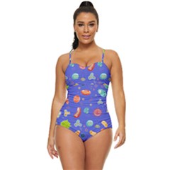 Virus-seamless-pattern Retro Full Coverage Swimsuit