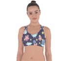 Owl-stars-pattern-background Cross String Back Sports Bra View1