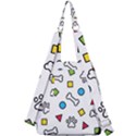 Dog Paw Seamless Pattern Footprint Bone Center Zip Backpack View2