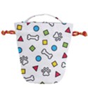 Dog Paw Seamless Pattern Footprint Bone Drawstring Bucket Bag View1