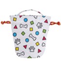 Dog Paw Seamless Pattern Footprint Bone Drawstring Bucket Bag View2