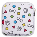 Dog Paw Seamless Pattern Footprint Bone Mini Square Pouch View2