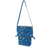 Space Rocket Solar System Pattern Folding Shoulder Bag