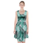 Background Pattern Texture Leaves Design Wallpaper Racerback Midi Dress