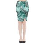 Background Pattern Texture Leaves Design Wallpaper Midi Wrap Pencil Skirt