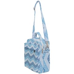 Seamless Pattern Of Cute Summer Blue Line Zigzag Crossbody Day Bag