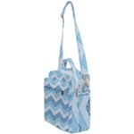 Seamless Pattern Of Cute Summer Blue Line Zigzag Crossbody Day Bag