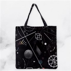 Future Space Aesthetic Math Grocery Tote Bag