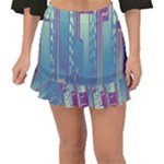 Non-seamless-pattern-background Fishtail Mini Chiffon Skirt
