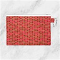 Geometry Background Red Rectangle Pattern Canvas Cosmetic Bag (Large) View2
