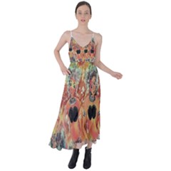 Indonesia-lukisan-picture Tie Back Maxi Dress