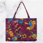 Psychedelic Digital Art Colorful Flower Abstract Multi Colored Medium Tote Bag