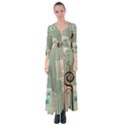 Green Red And White Line Digital Abstract Art Button Up Maxi Dress View1