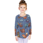 Animals Pattern Colorful Vector Kids  Long Sleeve T-Shirt