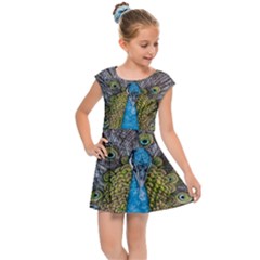 Peacock-feathers2 Kids  Cap Sleeve Dress