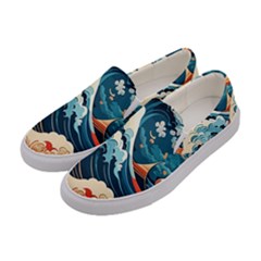 Wave Pattern Women s Canvas Slip Ons