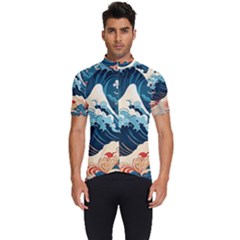 Wave Pattern Men s Short Sleeve Cycling Jersey
