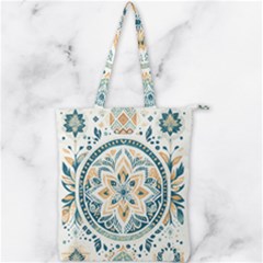 Boho Pattern Double Zip Up Tote Bag