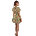 Animal Forest Pattern Flutter Sleeve Wrap Dress View2
