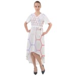 Abstract T- Shirt Honeycomb Pattern 7 Front Wrap High Low Dress