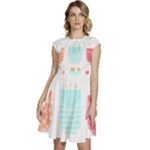 Cats In Pockets T- Shirt Adorable Cats Peaking Out Of Pockets Pattern T- Shirt Cap Sleeve High Waist Dress