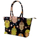 Cute Owls Pattern Canvas Shoulder Bag