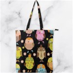 Cute Owls Pattern Double Zip Up Tote Bag