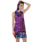 Technology Circuit Board Layout Pattern Racer Back Hoodie Dress