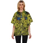 Technology Circuit Board Women s Batwing Button Up Shirt