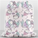 Cartoon Cat Cute Animal Design Drawing Illustration Kawaii Drawstring Bag (Large) View1