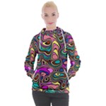 Bending Rotate Distort Waves Women s Hooded Pullover